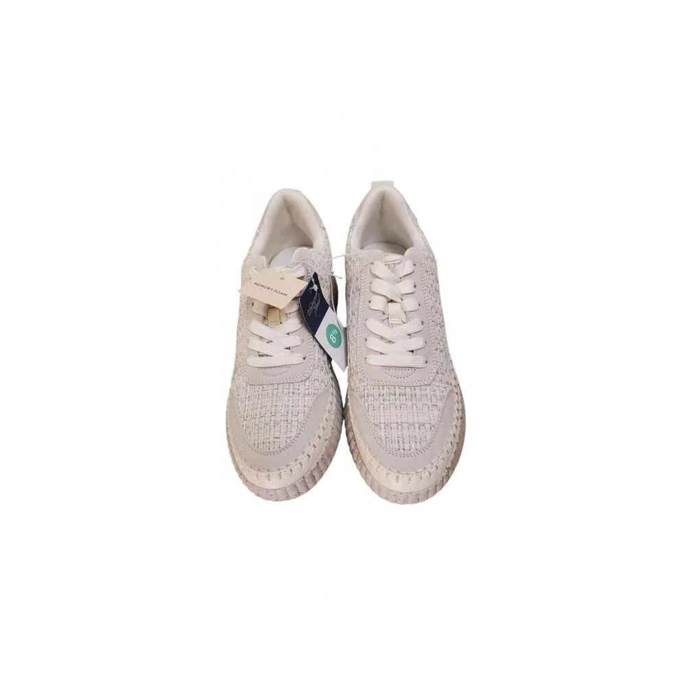 Universal Thread Womens White Tweed Platform Sneakers Shoes  Memory Foam